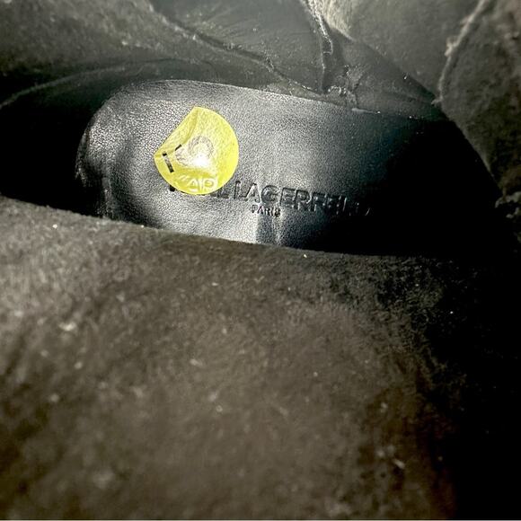 NEW - KARL LAGERFELD PARIS women's Pippa Jeweled Strap Leather Lug Sole - SIZE 9 - Picture 7 of 13